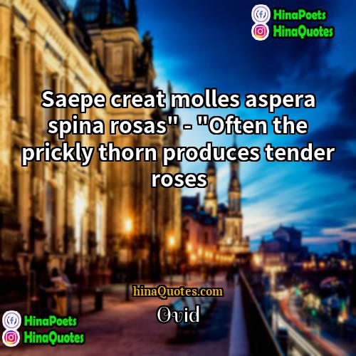 Ovid Quotes | Saepe creat molles aspera spina rosas" -